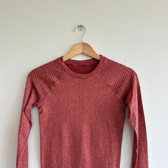 Lululemon Rest Less Pullover Running Top Mulled Wine / Pink Savannah 6 - Picture 4 of 7